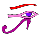 Disegno Occhio di Horus  pitturato su marti22scimia