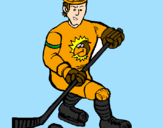 Disegno Giocatore di hockey su ghiaccio pitturato su Daniele