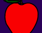 Disegno mela  pitturato su Sara
