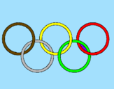Disegno Anelli dei giochi olimpici  pitturato su carlo c