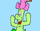 Disegno Cactus con il cappello  pitturato su ALESSANDRA