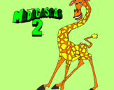 Disegno Madagascar 2 Melman pitturato su sara