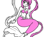 Disegno Sirena con le perle  pitturato su JUNIE