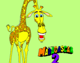 Disegno Madagascar 2 Melman pitturato su matilde