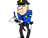 Disegno Poliziotto che fa la multa pitturato su  eric