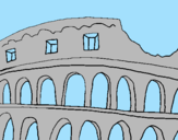 Disegno Colosseo pitturato su leila