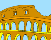 Disegno Colosseo pitturato su chiara