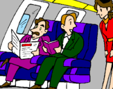 Disegno Passeggeri nell'aereo  pitturato su federica