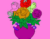 Disegno Vaso di fiori pitturato su Vaso