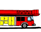 Disegno Camion dei pompieri con la scala pitturato su ALESSANDRO