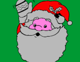 Disegno Babbo Natale che saluta pitturato su supermarioreda