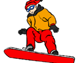 Disegno Snowboard pitturato su gianni