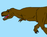 Disegno Tyrannosaurus Rex  pitturato su claun arcobaleno