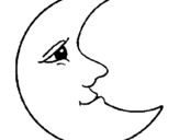 Disegno Luna  pitturato su luna