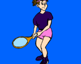Disegno Ragazza che gioca a tennis  pitturato su maria aurora