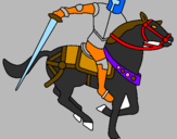 Disegno Cavaliere a cavallo IV pitturato su skenderbeu