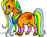 Disegno Pony pitturato su sil