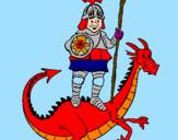 Disegno San Giorgio con il drago  pitturato su alexander