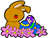 Disegno Coniglietto di Pasqua  pitturato su TITTI