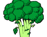 Disegno Broccoli  pitturato su broccolo