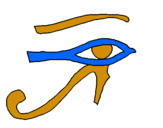 Disegno Occhio di Horus  pitturato su elisa
