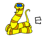 Disegno Serpente  pitturato su pachito