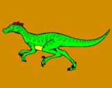 Disegno Velociraptor  pitturato su dadì