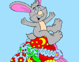 Disegno Coniglio di Pasqua pitturato su Riccardo