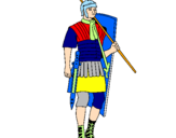 Disegno Soldato romano  pitturato su davide
