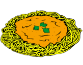 Disegno Spaghetti al formaggio  pitturato su Constanza