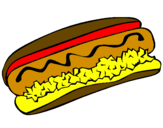 Disegno Hot dog pitturato su simone e francesca