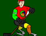 Disegno Giocatore di hockey su ghiaccio pitturato su MATTEO