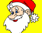 Disegno Faccione Babbo Natale  pitturato su sheila e rubens
