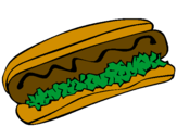 Disegno Hot dog pitturato su lisa