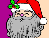Disegno Faccione Babbo Natale  pitturato su gd