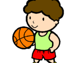 Disegno Giocatore di pallacanestro  pitturato su gimo