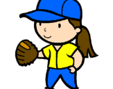 Disegno Giocatrice di baseball  pitturato su cicci