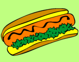 Disegno Hot dog pitturato su pilly