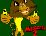 Disegno Madagascar 2 Alex pitturato su pippi