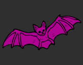 Disegno Pipistrello in volo  pitturato su cleofe
