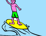 Disegno Surf pitturato su lavinia