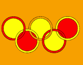 Disegno Anelli dei giochi olimpici  pitturato su ilmiopisello