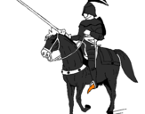 Disegno Cavallerizzo a cavallo  pitturato su alessandro