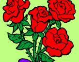 Disegno Mazzo di rose  pitturato su jiulio  cesar