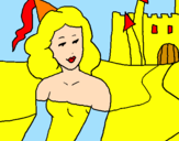 Disegno Principessa e castello  pitturato su anna  lisa