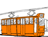 Disegno Tram con passeggeri  pitturato su nicholas