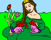 Disegno Principessa del bosco  pitturato su Simona