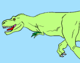 Disegno Tyrannosaurus Rex  pitturato su fr