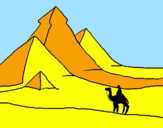 Disegno Paesaggio con le piramidi  pitturato su GIULIA  CRISAFULLI   B.