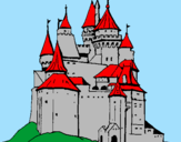 Disegno Castello medievale  pitturato su gio 86
